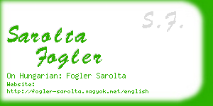 sarolta fogler business card